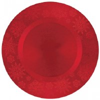 RED SNOWFLAKE ROUND CHARGER 13"