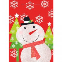 RED & WHITE SNOWMAN EXTRA LARGE GIFTBAG