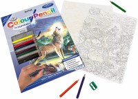ROYAL PENCIL BY NUMBER SET WOLVES