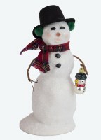 BYERS' CHOICE SNOWMAN W/ORNAMENT