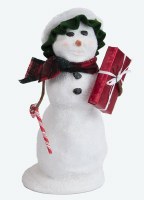 BYERS' CHOICE SNOWMAN W/CANDY CANE