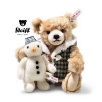 STEIFF TEDDY BEAR W/SNOWMAN