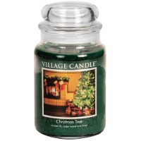 VILLAGE CANDLE LG JAR CHRISTMAS TREE