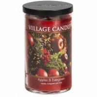 VILLAGE CANDLE LG TUMBLER APPLES/EVERGRN