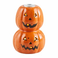 MUD PIE LED TAPER HOLDER PUMPKIN