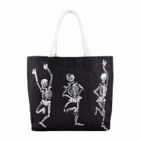 MUD PIE HALLOWEEN SPARKLE TOTE SKELETON