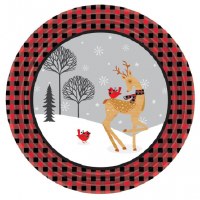 WINTER PLAID 9" PLATES 8CT