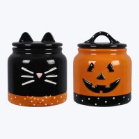 YOUNGS CERAMIC HALLOWEEN CANISTER ASST