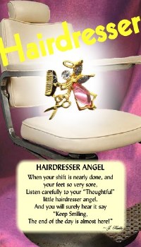 THOUGHTFUL ANGEL PIN HAIRDRESSER