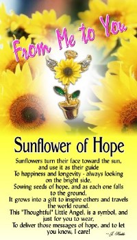 THOUGHTFUL ANGEL PIN SUNFLOWER OF HOPE