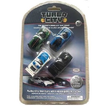 TURBO CITY SLOT RACE CAR SET 4CT