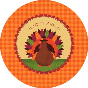 TURKEY DINNER DESSERT PLATES 18CT