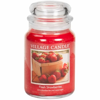 VILLAGE CANDLE LG JAR FRESH STRAWBERRIES