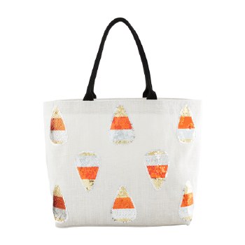 MUD PIE HALLOWEEN SPARKLE TOTE CCORN