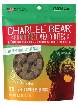 Charlee Bear - Grain Free Meaty Bites - Beef Liver &amp; Sweet Potatoes - Dog Treats - 2.5 oz