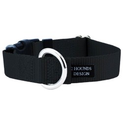 2 Hounds - Dog Collar - Black 1" Wide - Medium