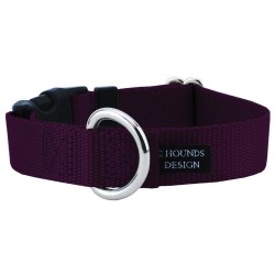2 Hounds - Dog Collar - Burgundy 1" Wide - XL
