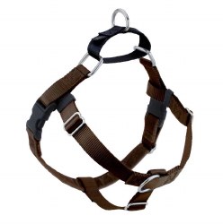 2 Hounds - Freedom No-Pull Harness - Brown 1" Wide - Medium