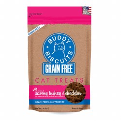 Buddy Biscuits - Cat Treats - Savory Turkey & Cheddar - 3 oz