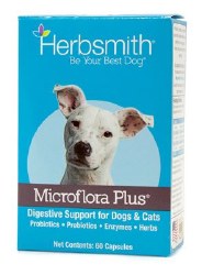 Herbsmith - Microflora Plus - Dog Prebiotic and Probiotic - 60 count