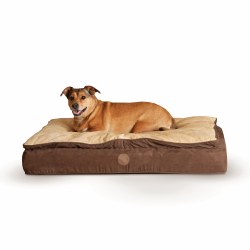 K&H - Feather-Top Ortho Bed - Chocolate & Tan - Medium