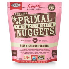 Primal - Beef and Salmon Formula - Freeze Dried Cat Food - 14 oz