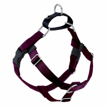 2 Hounds - Freedom No-Pull Harness - Burgundy 5/8&quot; Wide - Medium
