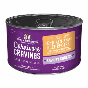Stella &amp; Chewy's Carnivor Cravings - Savory Shreds - Chicken &amp; Beef - Canned Cat Food - 5.2 oz