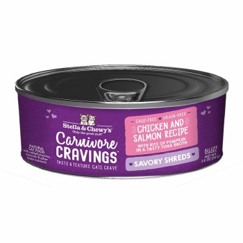 Stella &amp; Chewy's Carnivor Cravings - Savory Shreds - Chicken &amp; Salmon - Canned Cat Food - 2.8 oz
