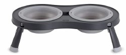 Dexas - Double Elevated Feeder - Light Gray - 2.5 cups