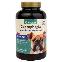 NaturVet - Coprophagia - Stool Eating Deterrent Plus Breath Aid - Chewable Tablets - 60 ct