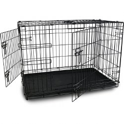 Petmate - 2 Door Wire Crate - 24" x 18" x 19" - Black