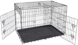 Petmate - 2 Door Wire Crate - 48" x 30" x 33" - Black