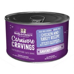 Stella & Chewy's Carnivor Cravings - Savory Shreds - Chicken & Turkey - Canned Cat Food - 5.2 oz