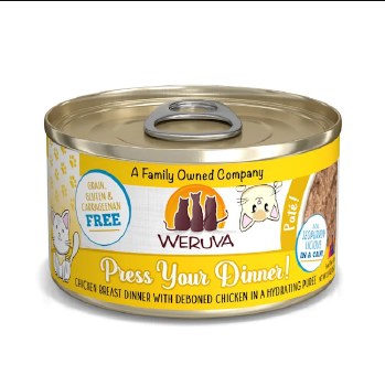 Weruva Pate - Press Your Dinner Chicken - Canned Cat Food - 3 oz