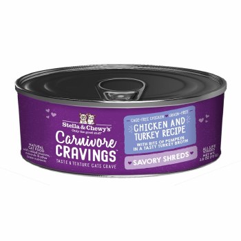 Stella &amp; Chewy's Carnivor Cravings - Savory Shreds - Chicken &amp; Turkey - Canned Cat Food - 2.8 oz