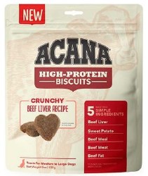 Acana - High Protein Biscuits - Beef Liver - Crunchy Treats - Medium/Large - 9 oz
