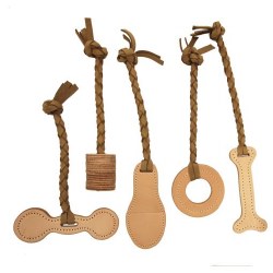 Auburn - Leather Dog Tug - Bone