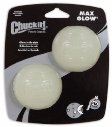 ChuckIt - Max Glow Ball - Rubber Dog Toy - Medium - 2 pack