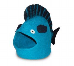 Dharma Dog Karma Cat - Felted Bed - Fish Cave - Turquoise