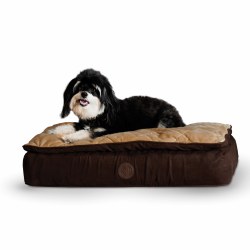 K&H - Feather-Top Ortho Bed - Chocolate & Tan - Small