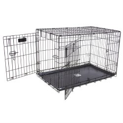 Petmate - 2 Door Wire Crate - 42" x 28" x 30" - Black