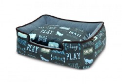 PLAY - Dog's Life Lounge Bed - Dark Blue - Medium