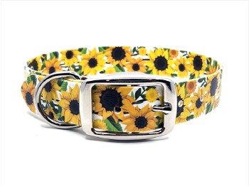 Wilderpup - 1&quot; Wide Adjustable Collar - Sunflower - 17-20&quot;