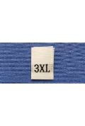 Woven Size Label-Sz 3XL-White tab (1,000pcs/box)