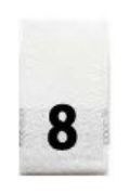Woven Number Label-8-White tab (1,000pcs/box)