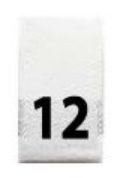 Woven Number Label-12-White tab (1,000pcs/box)