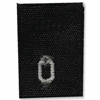 Woven Number Label-0-black Tab