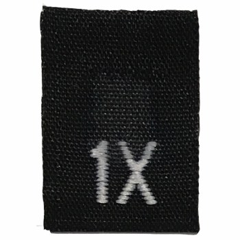 Woven Size Label-Sz 1X-Black tab