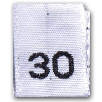 Woven Number Label-30-White tab (1,000pcs/box)